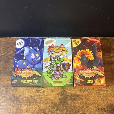Lot 3 Upper Deck Neopets Battledome Starter Deck Box Acara Meridell Uni All New