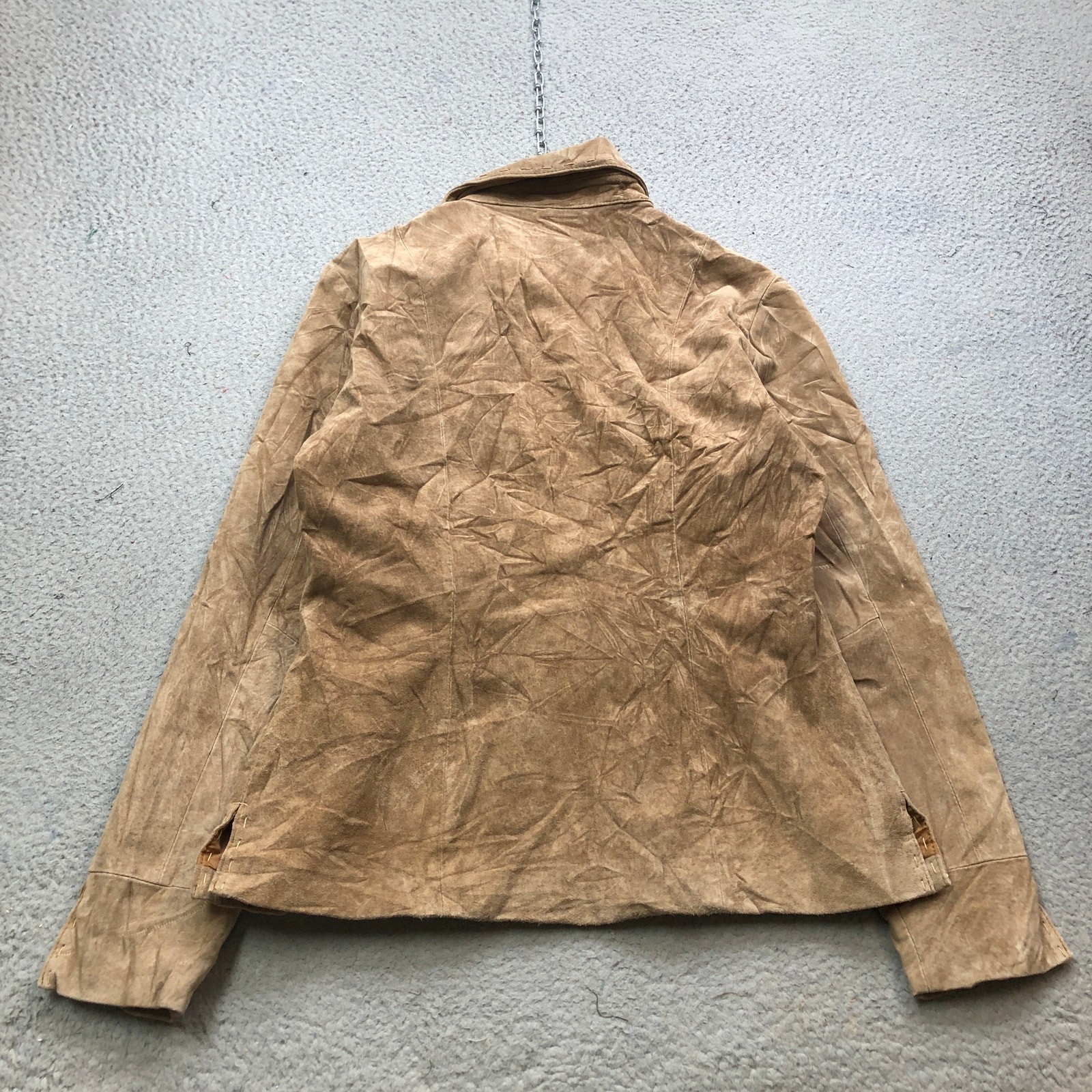 AMI Suede Leather Lined Snap Button Jacket Womens… - image 12