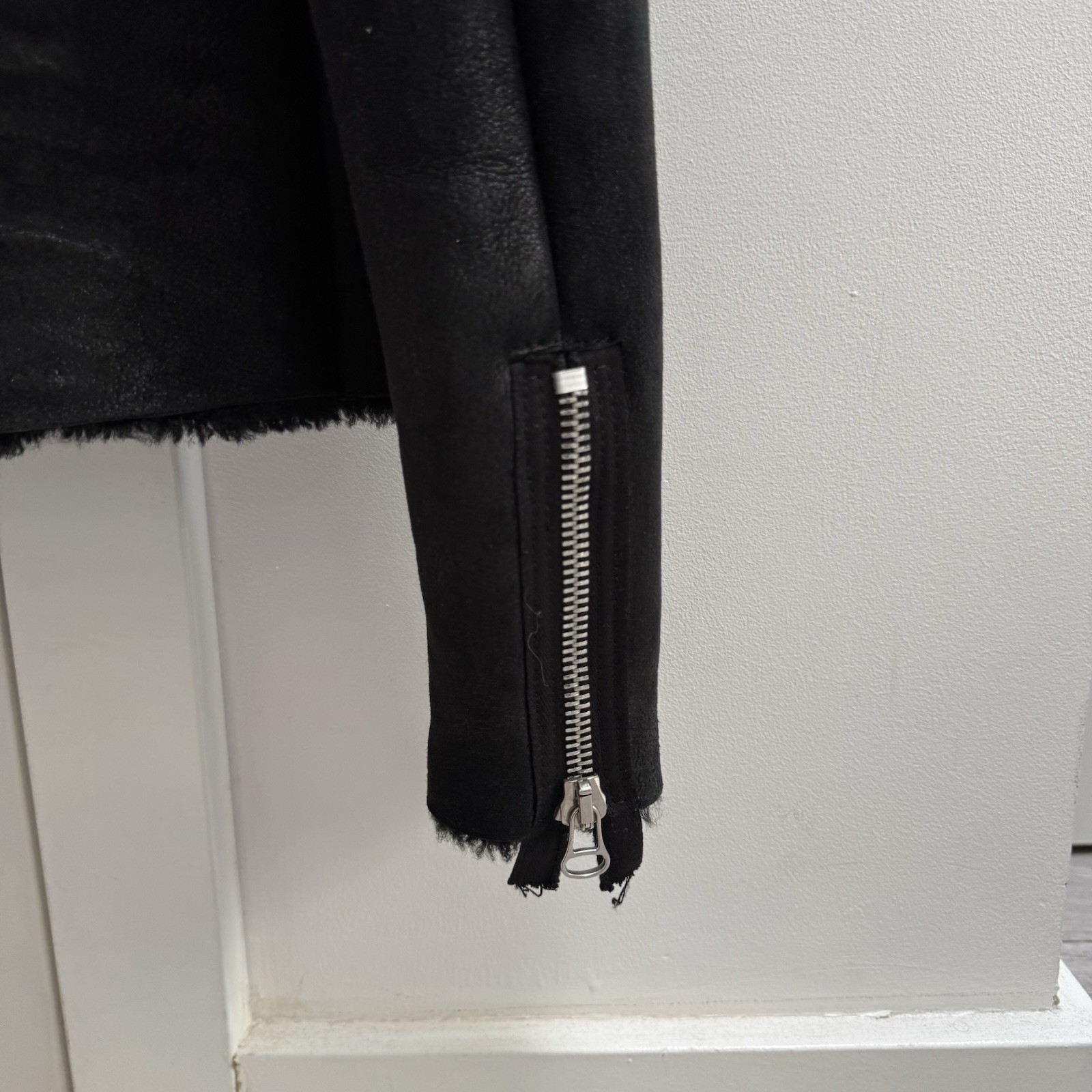 Acne Studios Black Leather Shearling Lined Jacket - Biker Style, UK 8 (36) | Authentic | No Wear | RRP £1800 image 5