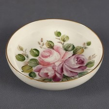 Ciotolina Porcellana Heinrich Germany Fiori Rose Bordo Oro Svuotatasche Vintage