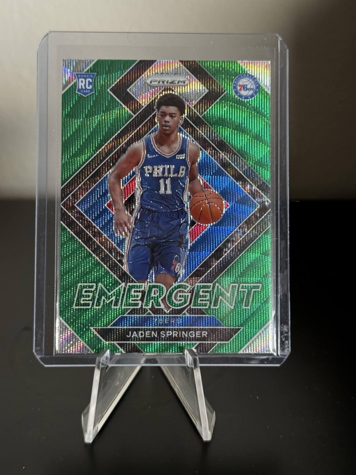 Jaden Springer #26 Green Wave Prizm Emergent 2021-22 Prizm