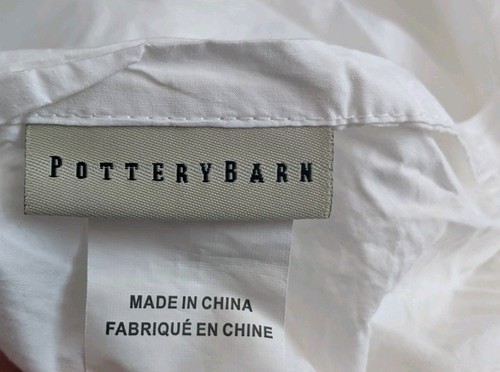 Pottery Barn White Full/ Queen Embroidered Green Pearls Cotton Duvet Cover Only - Picture 20 of 24
