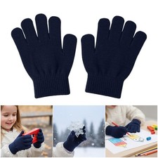 Stretchy Knitted Children Gloves Soft Warmth Cold Climate Handwear 4-8 Year