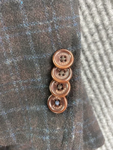 Tommy Bahama Sport Coat Large Taupe Polyester Wool Windowpane Luxury Designer - Picture 2 of 15