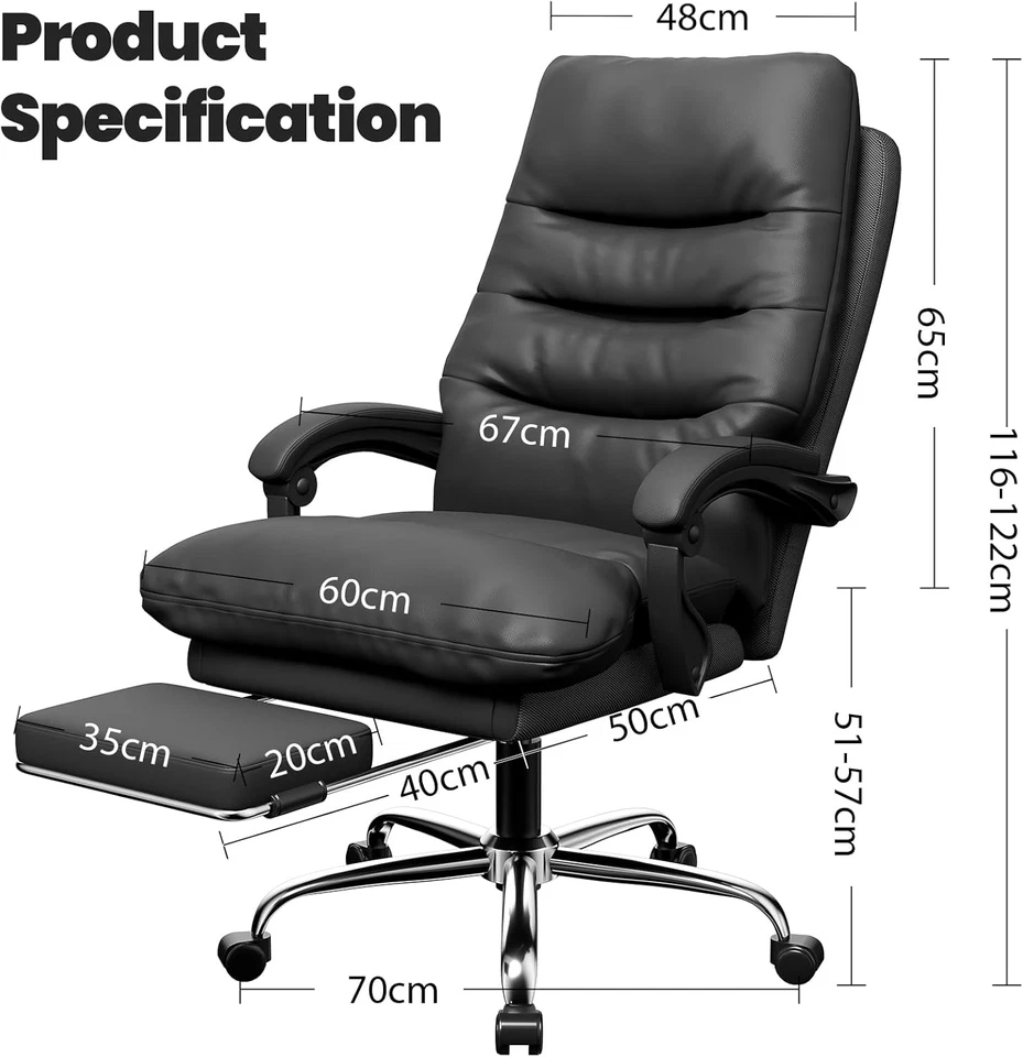 Executive Office Chair Big and Tall Office Desk Chair Ergonomic Computer Chair H - Image 2 of 4