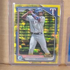 Pablo Guerrero 2024 Bowman Chrome Rookie Yellow Card #4/75 Texas Rangers