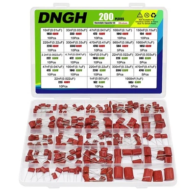 DNGH Kondensator Polypropylen 200 Stück Kondensatoren Set Folienkondensatoren