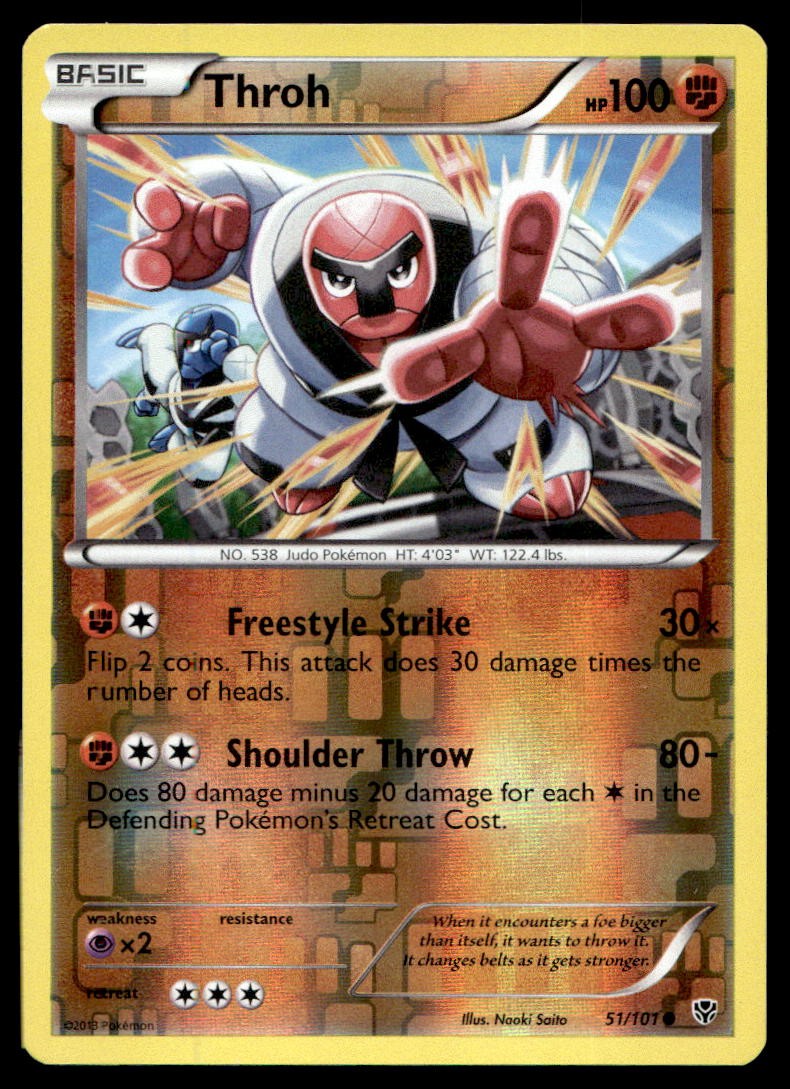 Throh Plasma Blast Reverse Holo Common 51/101 2013 Pokemon TCG