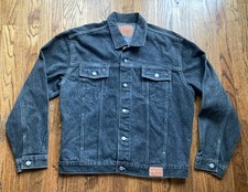 Vintage 80s Guess Denim Jacket Mens 2XL Black Trucker USA Made Georges Marciano