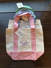 *SET OF 4* Trader Joe’s Mini Pastel Canvas Tote Bag