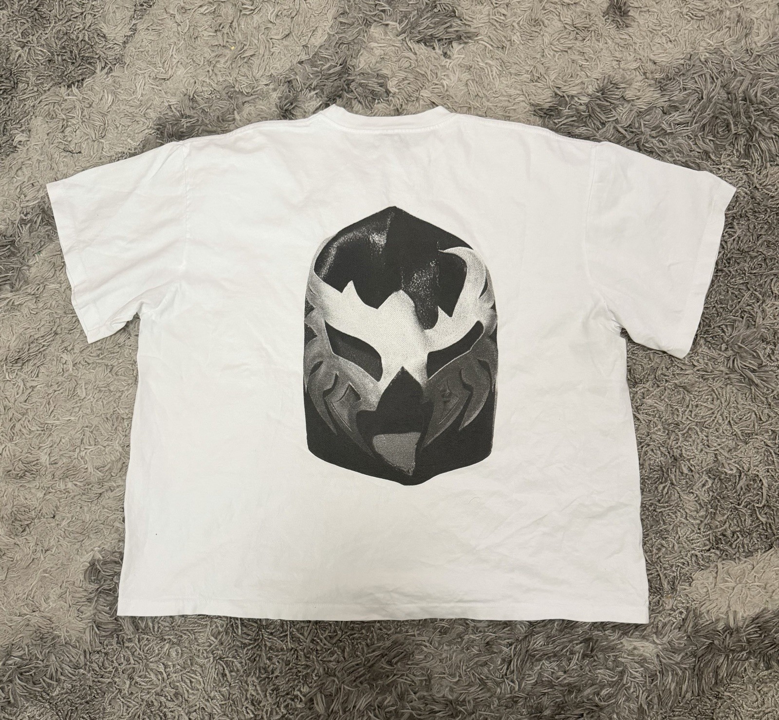Yeezy Bully Clothing TS-07 Concert Merch Tee White Black Star Mask Size 3 Rare