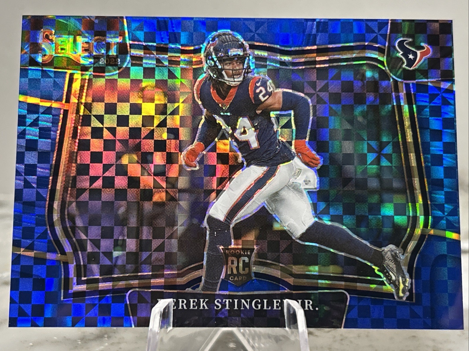 2022 Select #462 Derek Stingley Jr. RC Field Level Blue Prizm /49 Rookie Texans