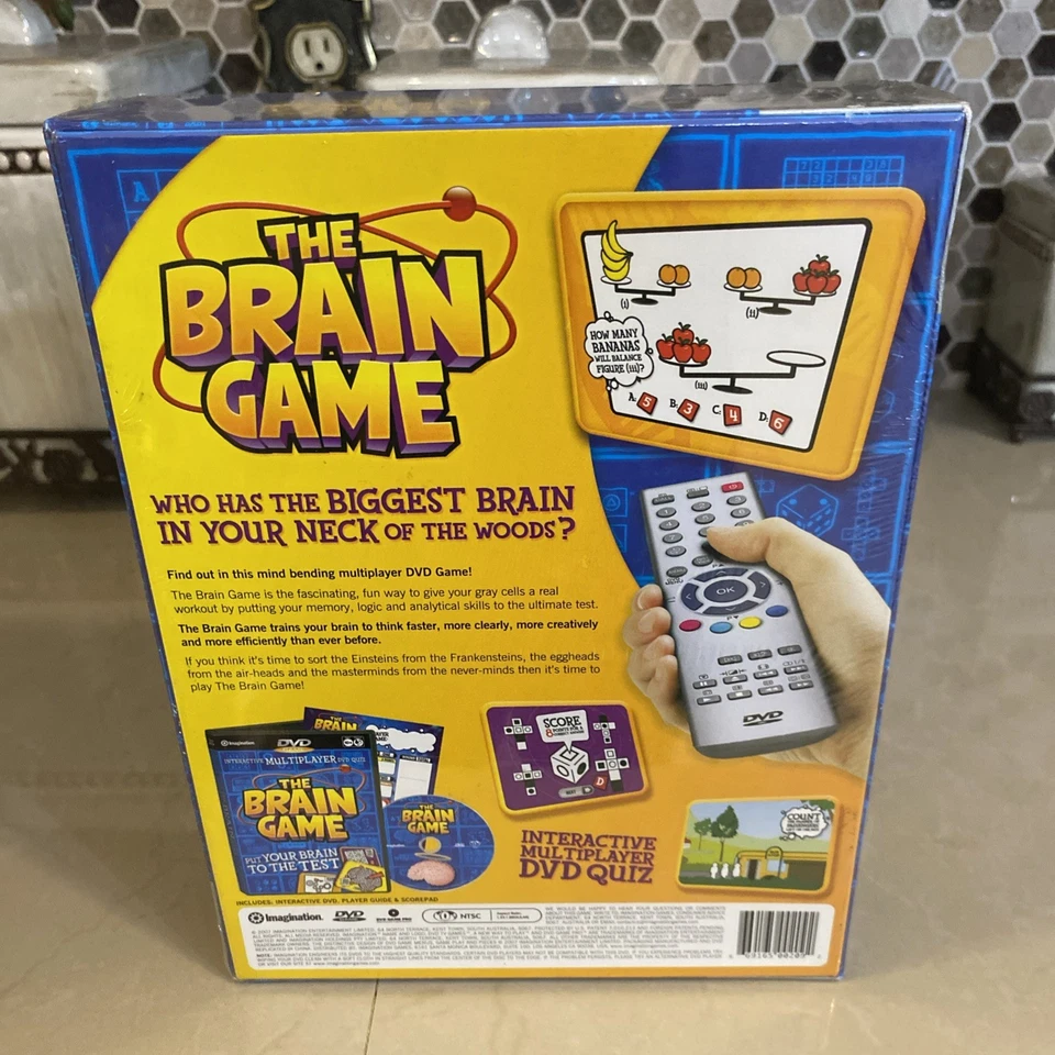 NEW/SEALED  "The Brain Game" Interactive Multiplayer DVD Quiz Game w Scorepad - Image 2 of 4