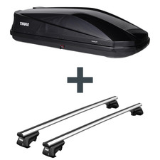 Dachbox Thule Touring M + Dachträger Thule SmartRack XT für Saab 9/5 Kombi YS3E