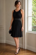 MINT by Jodi Arnold Black Silk Cocktail Dress Size 4 LBD Quiet Luxury Romantic