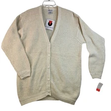 90s Chunky Knit Cardigan Medium Oversized Vintage Deadstock Boho Preppy