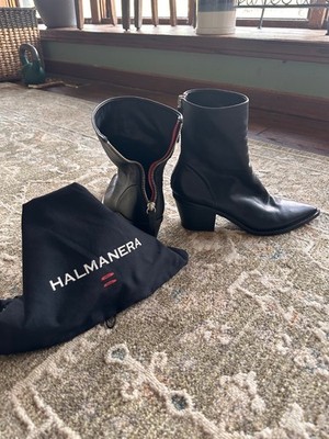 Women s black Halmanera Italian leather boots excellent condition size 7