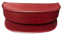 Gucci Leather Eyeglasses Case  - Gucci Rosso Ancora red leather - Burgundy - NEW