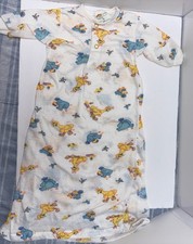 Vintage Sesame Street Newborn Baby Gown Big Bird Cookie Monster Sleepwear Pajama