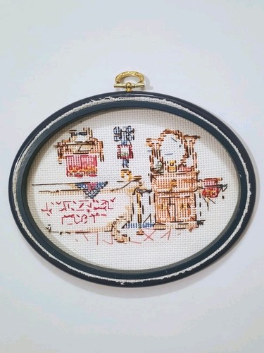 Funny Bathroom Quote Vintage Cross Stitch Projects By Nana Initials ER Completed - Picture 5 of 8