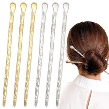 6 Pack Chinese Hair Stick for Women Metal Hair Bun Chopstick Long Hairstick F...