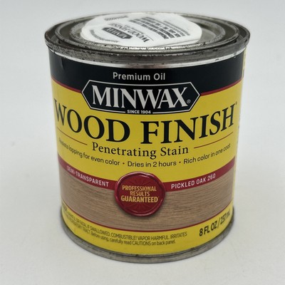 1/2 pint Minwax 22600 Pickled Oak Wood Finish Oil-Based Wood Stain