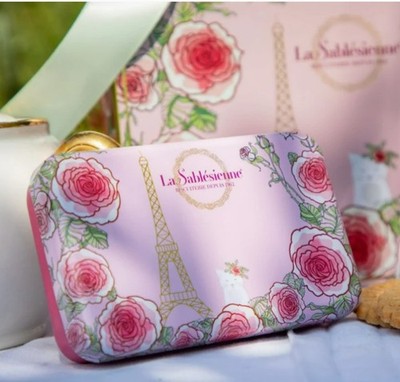 LA SABLESIENNE Morning in Paris Salted Butter Caramel Cookies Set of 2 Mini Tins