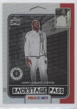 2019 Panini NBA Hoops Premium Stock Back Stage Pass Holo Kawhi Leonard #8 02s7