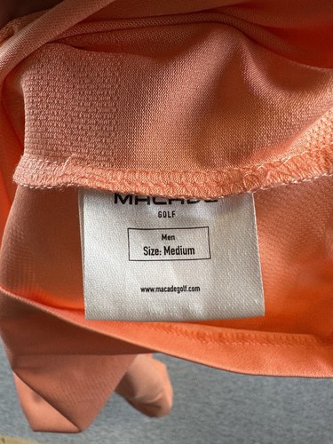 Macade Golf Poloshirt Herren Medium Slim Peach Performance Stretch Sport Outdoor - Bild 7 von 8