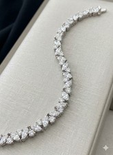 6.50Ct D/VVS Lab Grown Round & Marquise Diamond Tennis Bracelet In White Gold