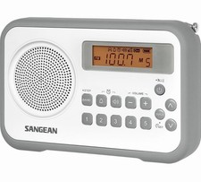 Sangean PR-D18GR AM/FM/Portable Digital Radio with Protective Bumper (White/Gray