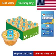 Fruit Bowls Diced Peaches in 100 Juice Snacks, 4oz 36 Total Cups, Gluten D...