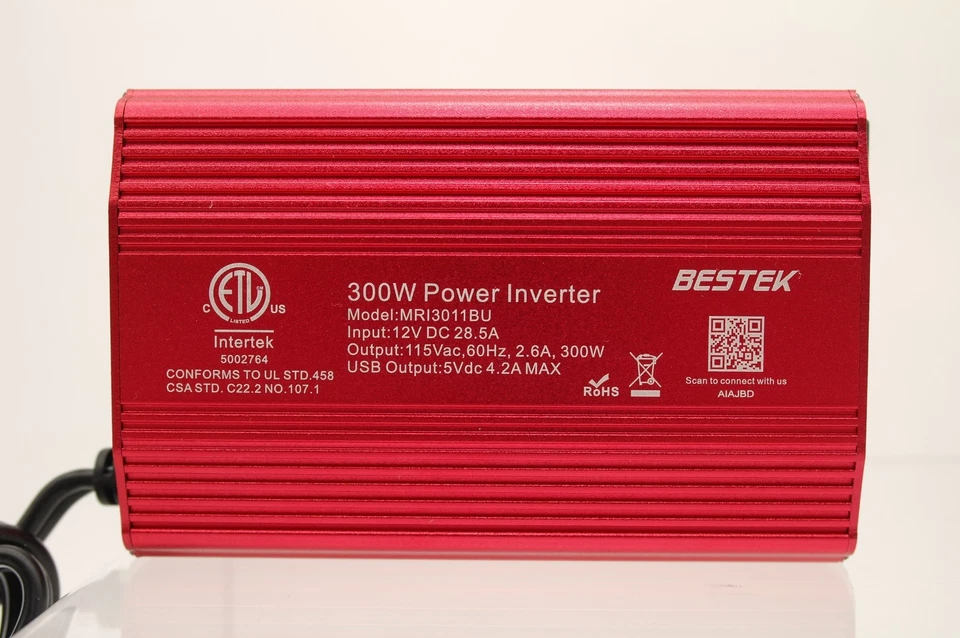 BESTEK 300W Power Inverter DC 12V to 110V AC Car Inverter with 4.2A Dual USB Car - Image 2 of 4