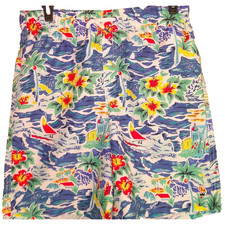 Crown  Ivy Kids - Boys Large Tropical Swimsuit, Trunks Aqua Scoop NEW