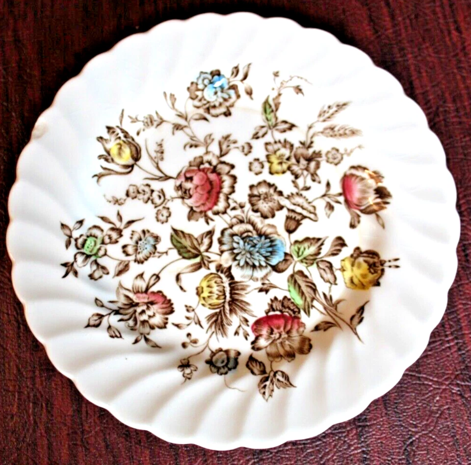 Plato de pan y mantequilla Staffordshire ramo marrón multicolor Johnson Brothers Foto 2 de 4