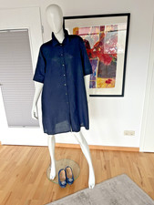 🌹* MARC O'POLO * blaues Hemdblusenkleid Leinen Mix Relaxed GR. 40 🌹
