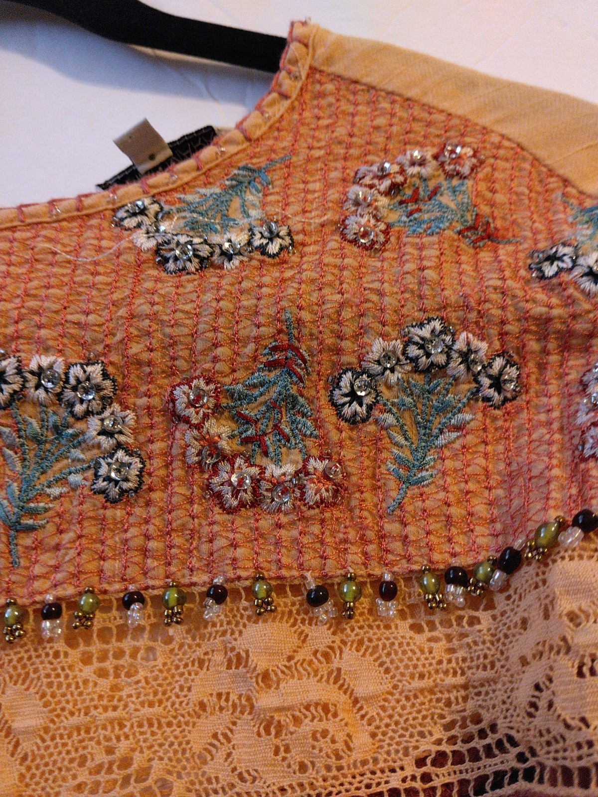 John Mark Patchwork Tunic Top Size S Embroidered … - image 8