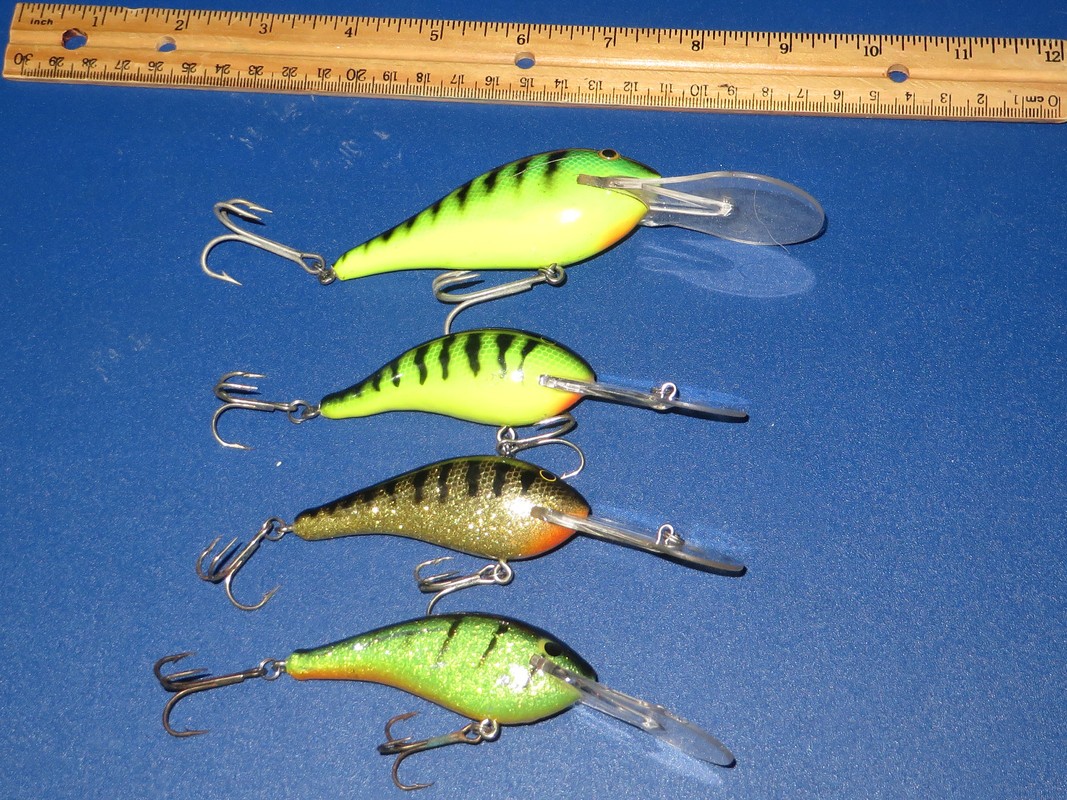 Lot of 4 Strike King Diving Crankbait Dance Dancin Shad Lures Fire Tiger - Image 1