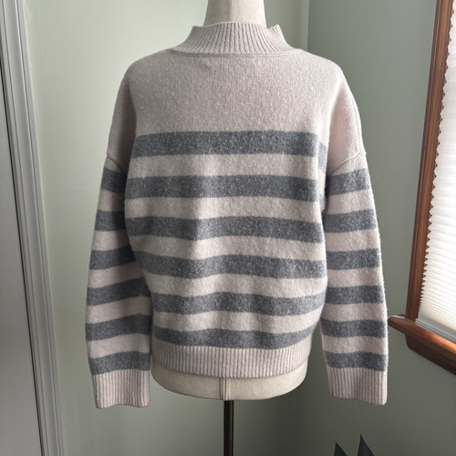 Harper Lane Kaschmir Wollmischung High Neck Mock Pullover Gr. L gestreift - Bild 2 von 7