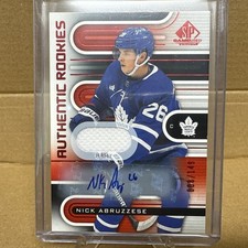 2022 UD SP GAME USED #165 NICK ABRUZZESE ROOKIE RED AUTO /149