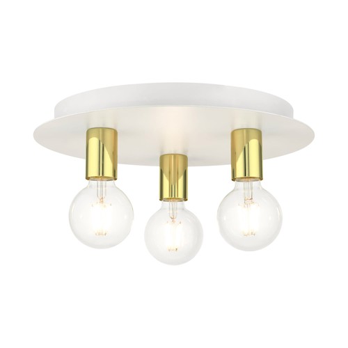 Livex Lighting 45873 Hillview 3 Light 14"W Semi-Flush Ceiling - White