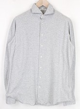 SUITSUPPLY Men Shirt M Slim Fit Pure Cotton Casual Grey Cutaway Collared 