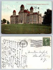 1909 Syracuse NY University Hall of Languages Postcard Posted