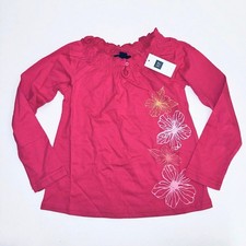 NEW Gap Kids girls shirt XL 12 pink yellow peach flower peasant top tee Long Slv