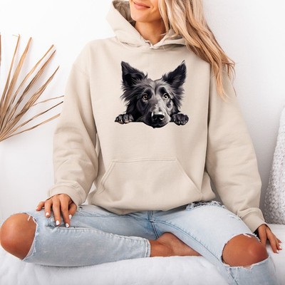 Schwarze Hundepfoten Hunde Tiere Damen Hoodie Sweatshirt Grafik Pullover