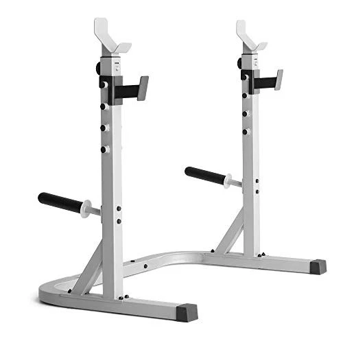 ESTANTE PARA SENTADILLAS DE GIMNASIO WEIDER, 32,5" D x 49,5" W x 63" H - PLATINO Foto 3 de 4