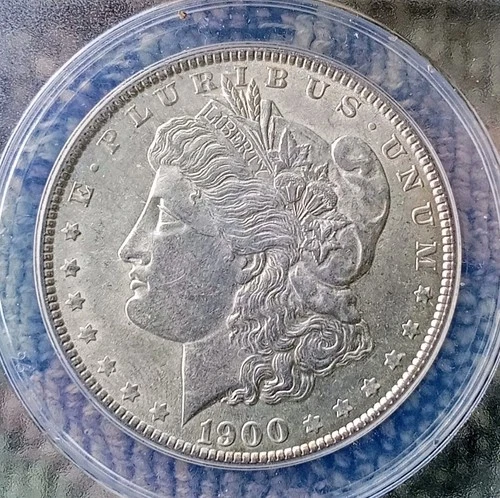 1900 P  Morgan Silver Dollar ANACS Graded AU 58 Condition.