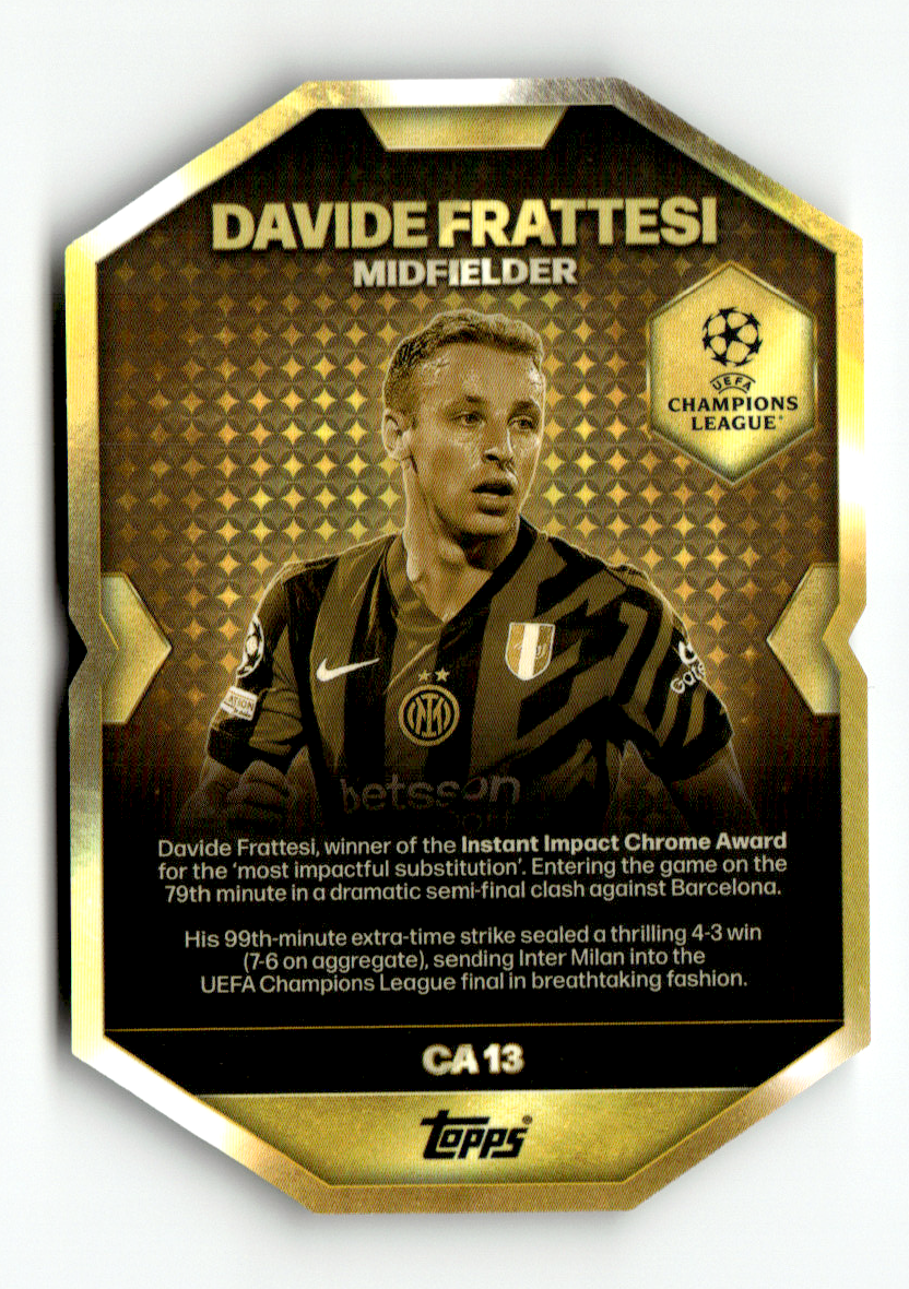 Carte Foot Davide Frattesi /5 – Donruss 2024-2025, Italie, Quasi Neuve