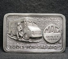WF15107 NOS VINTAGE 1982 MAC QUALITY TOOLS TOOLS FOR THE PRO BRASS BELT BUCKLE