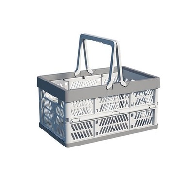 Collapsible Plastic Storage Crate - 20L Folding Organizer Basket Portable Sta...
